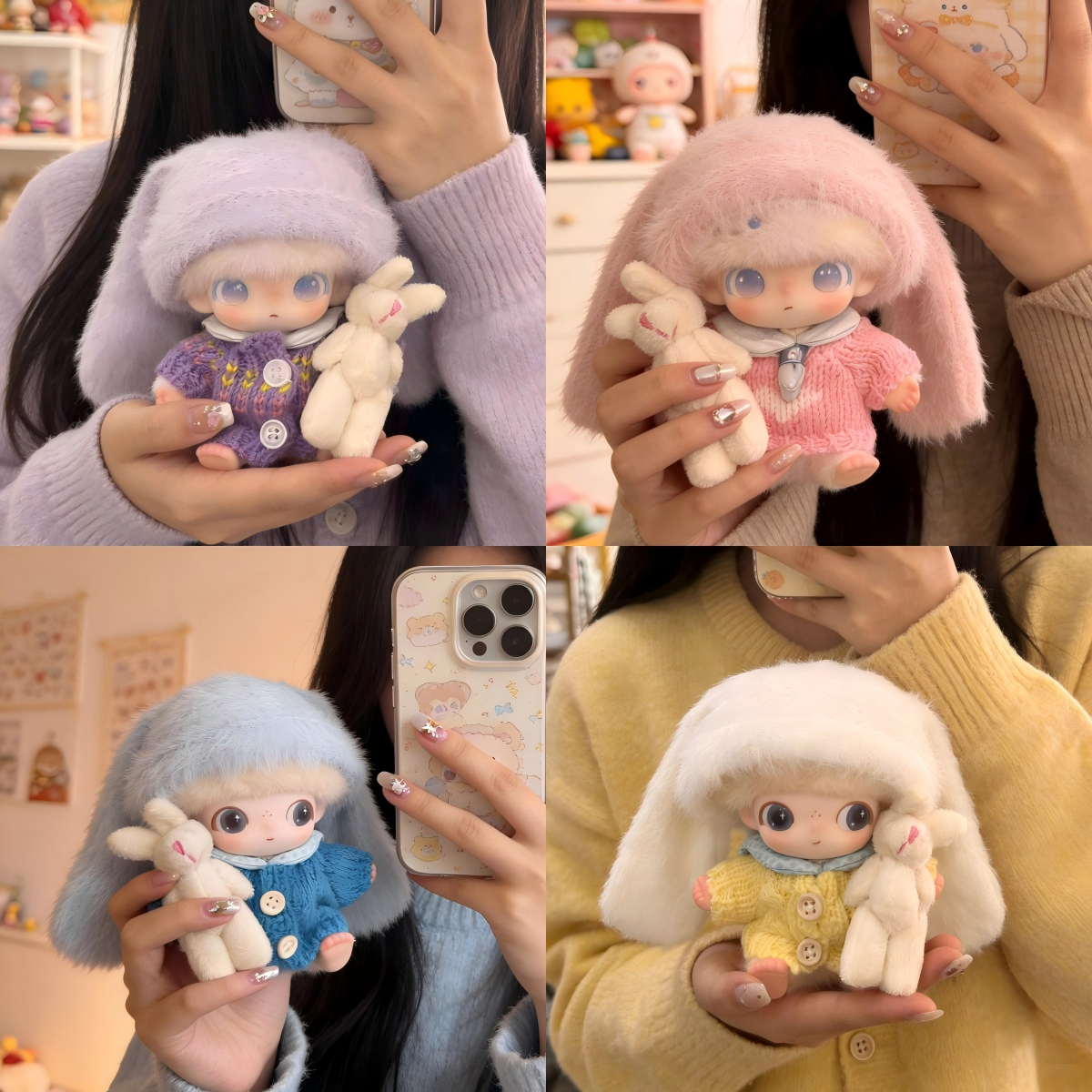 dimoo娃衣新生日记10cm搪胶棉花娃娃衣服可爱垂耳兔头套毛衣套装,模玩/动漫/周边/娃圈三坑/桌游,潮玩娃衣,淘宝优惠券,粉丝福利购,淘宝优惠卷