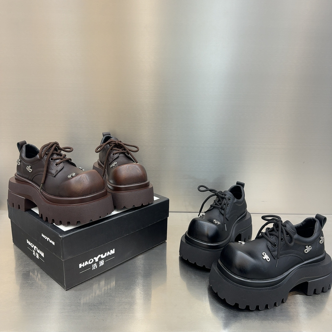 真皮松糕厚底乐福鞋女2026春夏新款英伦风百搭增高