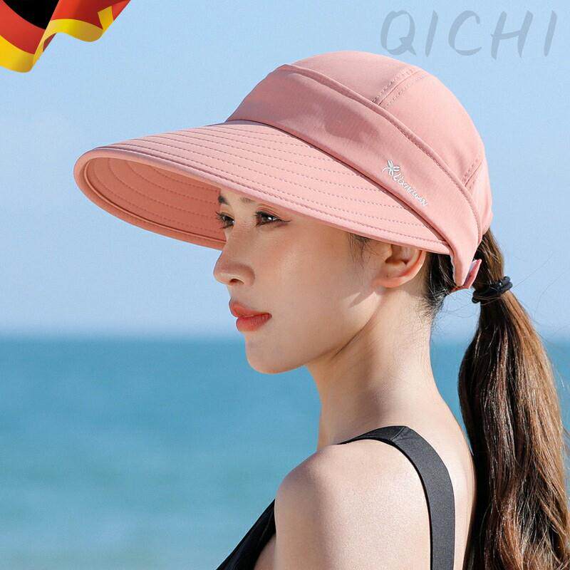 遮阳帽子女款夏季防晒空顶鸭舌棒球帽沙滩防紫外线运动大沿太阳帽