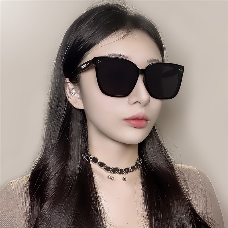 墨镜女款海边防紫外线太阳镜黑框眼镜女适合方圆脸旅游拍照偏光镜