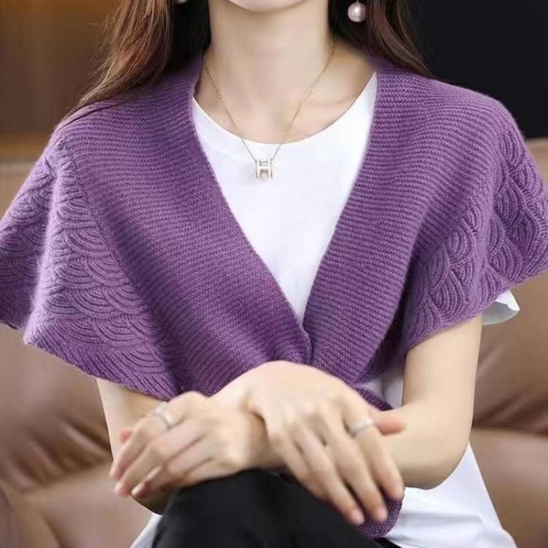 空调房披肩可外穿女2025新款夏季办公室外搭针织斗篷护肩颈小坎肩