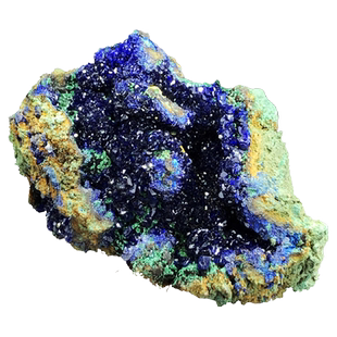 天然蓝铜矿原石孔雀石蓝色矿物晶体猫矿标本奇石观赏地质科普摆件