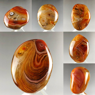 缠丝玛瑙手把件天然原石宠物石头花盆造景鹅卵石奇石把玩桌面摆件