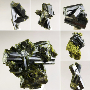 天然柱状绿帘石原石水晶原矿物晶体奇石宝石头收藏科普小标本摆件