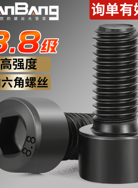 8.8级内六角螺丝全牙圆柱头螺栓高强度杯头螺钉5M6M8M10M12M14M16