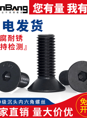 10.9级沉头内六角螺丝高强度平头螺钉平杯螺栓M2M3M4M5M6M8M10M12