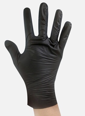一次性防护加厚耐磨黑色加厚耐油工业汽修厨房烘焙9寸丁腈手套JG1