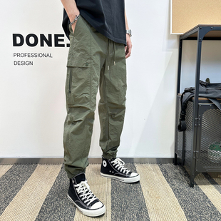 男工装 裤 宽松哈伦裤 2025夏季 小脚裤 休闲裤 户外速干九分束脚裤 薄款