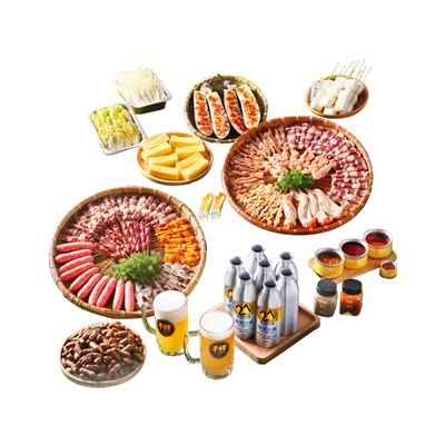 木屋烧烤16-18人烧烤材食材套餐