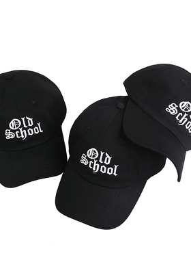 Old school 街头情侣帽 老爹弯檐棒球帽 街舞 男女潮鸭舌帽子INS
