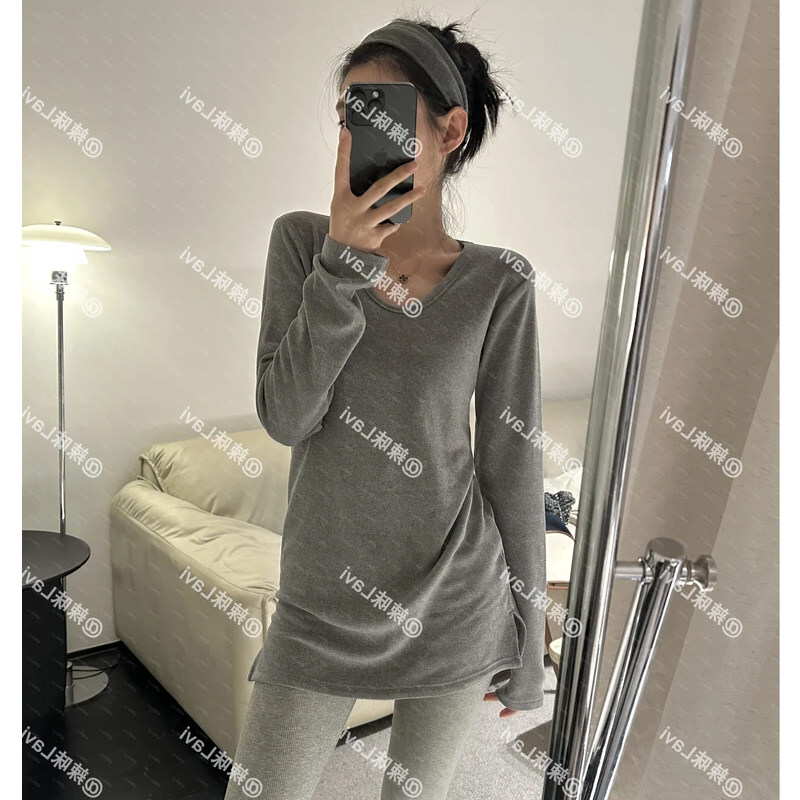 大码女装秋冬2025新款胖MM显瘦纯色极简风长袖T恤针织上衣打底衫