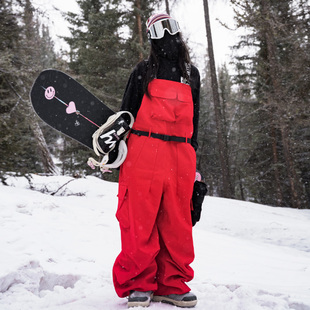 Chillbeats单板滑雪裤女款专业滑雪裤子男款宽松儿童大口袋工装裤
