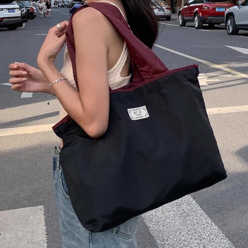 环保折叠购物袋便携买菜包女大容量手提袋收纳牛津帆布包外出手拎
