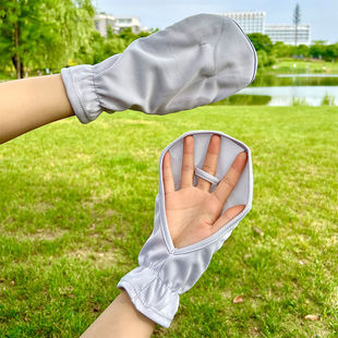 薄款 开车宽松防紫外线遮阳户外骑行露指 透气防晒手套女士夏季 短款