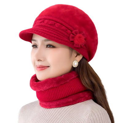 帽子围脖手套装加厚保暖针织围巾