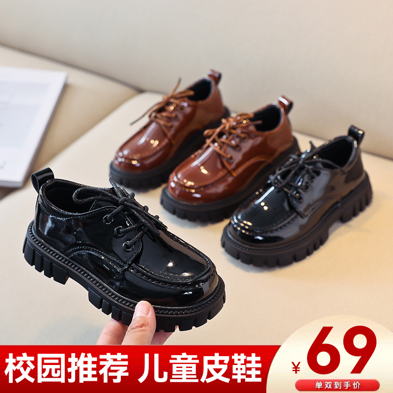 儿童皮鞋学生英伦风厚底演出鞋