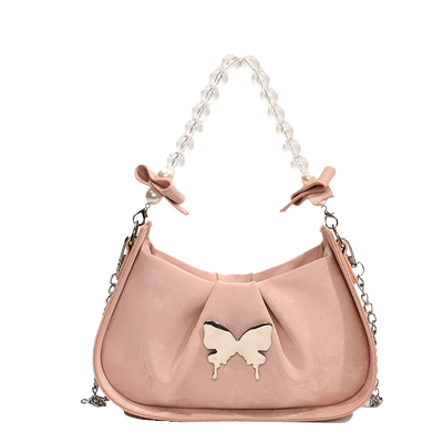 法式小众包包女款2024新款云朵珍珠链条手提斜挎包通勤百搭饺子包