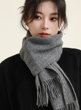 高级感羊绒围巾女2024秋冬季