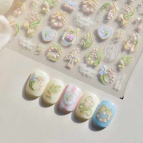 tomoni浮雕美甲贴纸治愈系手机壳