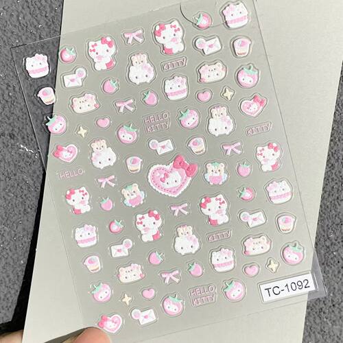 HelloKitty凯蒂猫浮雕立体美甲贴纸卡通diy手账ccd手机壳装饰贴
