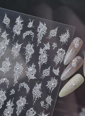 tomoni晶钻美甲贴纸法式立体指甲