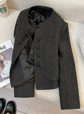 今年流行特惠灰色轻熟风高端羽绒内里小香风短外套女2025新款冬季