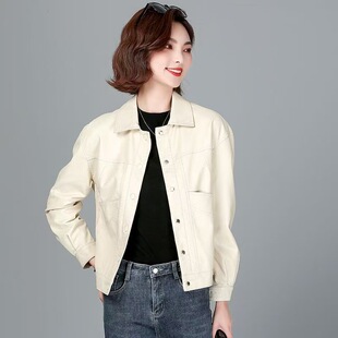 今年流行特惠海宁真皮皮衣外套女短款2025新款春季高级感小个子