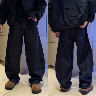 廓形解构休闲百搭高街 秋季 今年流行特惠美式 复古牛仔弯刀牛仔裤