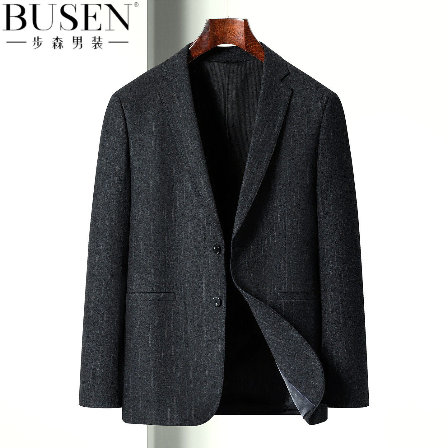 步森休闲西装男2025秋冬季新款上衣服中青年商务毛呢子单西服外套