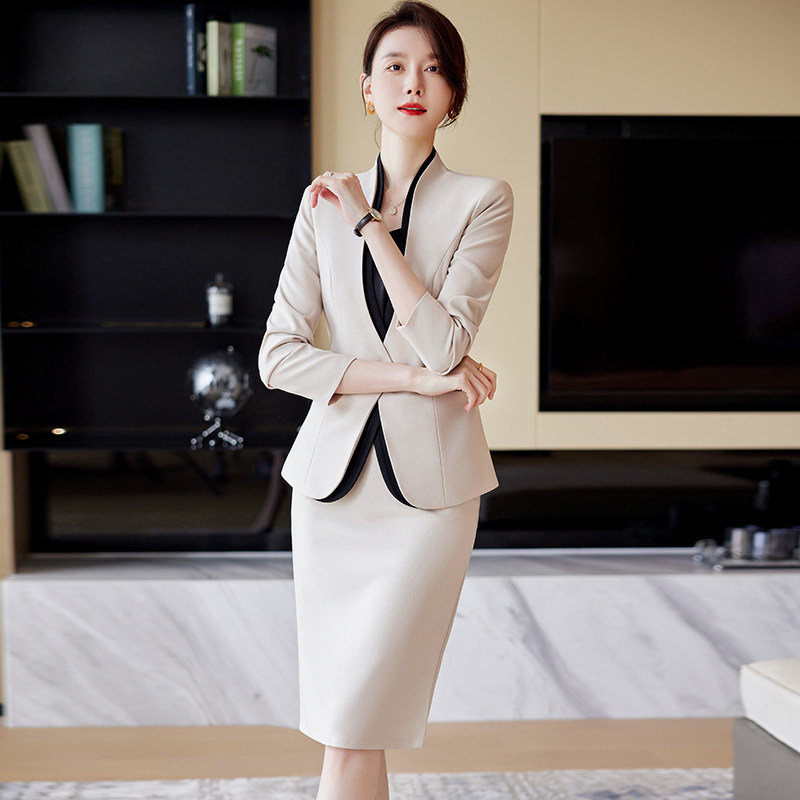 西装套装女教师职业正装秋冬新款时尚气质美容师医美工作服两件套