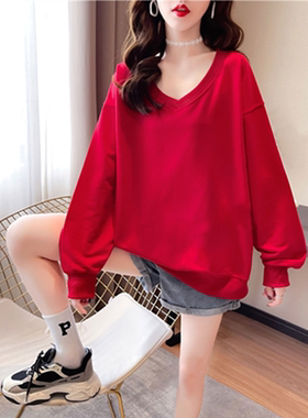 春秋装300斤胖妹妹遮肚藏肉女装230宽松260显瘦200大码长袖卫衣潮