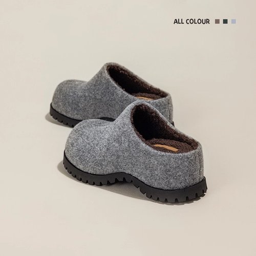 小驴蹄厚底加绒勃肯鞋女包头半拖