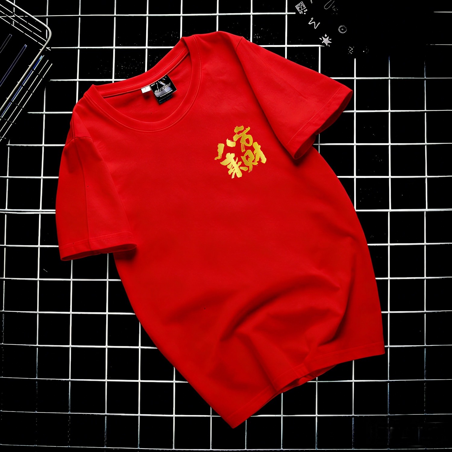 纯棉卡通印花短袖T恤男女宽松本命年新年红色黑色情侣上衣夏季,女装/女士精品,T恤,淘宝优惠券,粉丝福利购,淘宝优惠卷