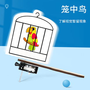 笼中鸟拼装模型小学生科技小制作DIY视觉停留幼儿园礼物科学实验