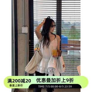小衫 Amaluna2025春夏新款 法式 韩版 设计感上衣吊带 甜美少女短款