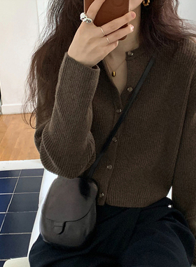 毛衣外套开衫秋装2025年早秋新款春秋针织衫秋季打底内搭短款上衣