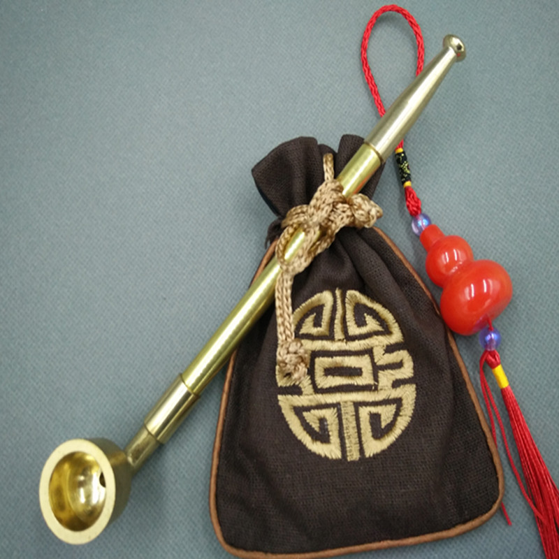 传统老式旱烟袋锅子纯铜烟锅旱烟杆老式黄铜旱烟枪长杆烟斗