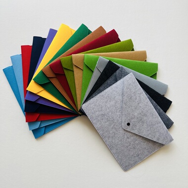 毛毡A4文件档案袋公文包公会议资料袋企业公司开业宣传可定制LOGO