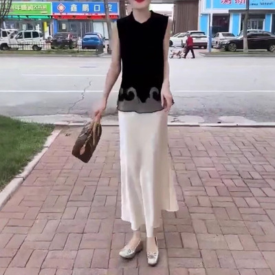 今年流行特惠25735新大爱美依缘2025夏季新高级感无袖拼接上衣