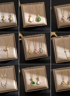 韩版时尚百搭轻奢微镶钛钢项链女高级感小众设计锁骨链不掉色饰品