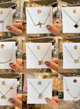 网红清凉夏日海洋风鱼儿吊坠项链饰品女百搭随心配钛钢锁骨链