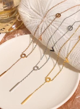 love项链2023年新款爆款女高级设计感小众锁骨网红轻奢钛钢金项链