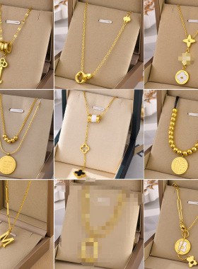 最新抖音爆款钛钢项链女不掉色饰品时尚个性网红欧美跨境简约锁骨