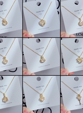 钛钢不掉色灵动款项链女气质简约幸运草锁骨链小众设计感颈链饰品