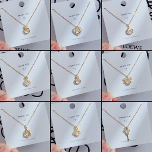 钛钢不掉色灵动款 项链女气质简约幸运草锁骨链小众设计感颈链饰品