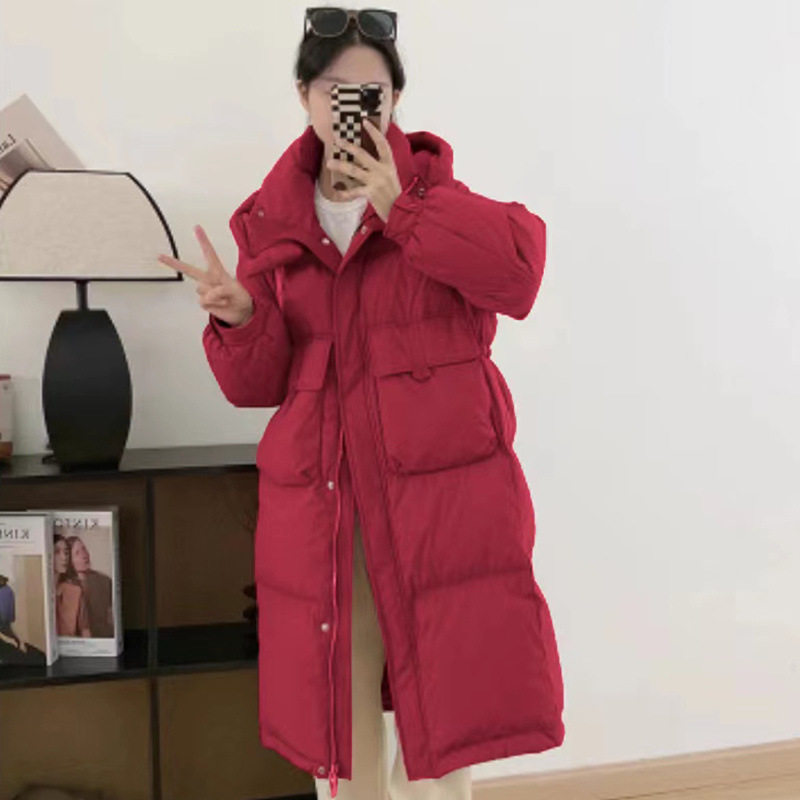 冬装新款韩版羽绒棉服女时尚中长款过膝加厚宽松显瘦百搭外套