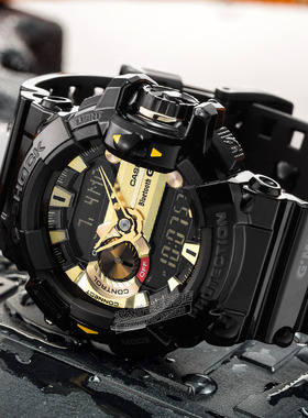 卡西欧男表G-SHOCK运动电子大表盘摩登闹钟石英手表GBA-400-1A9