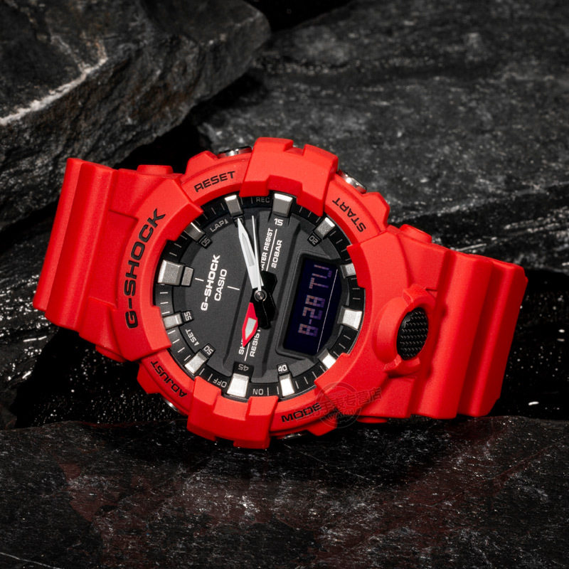 卡西欧红色高达限量casio g-shock运动防水男士手表ga-800-4a