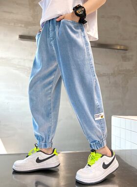 童装男童长裤牛仔防蚊裤夏款中大童休闲儿童天丝仿裤子束脚裤洋气