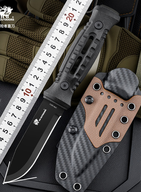 汉道洛克探险者直刀CPM20CV锋利高硬度户外生存刀DLC膜层战术小刀